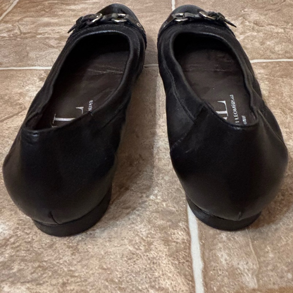 AGL Monika Cap Toe Ballet Black Flat 6.5 US Women’s Leather Made in Italy - Picture 3 of 12